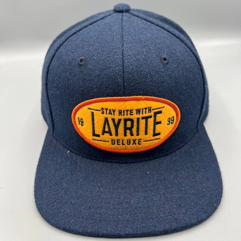 Layrite Deluxe Hat Men Blue Green Stay Rite with Layrite Yupoong Snap Back Cap
